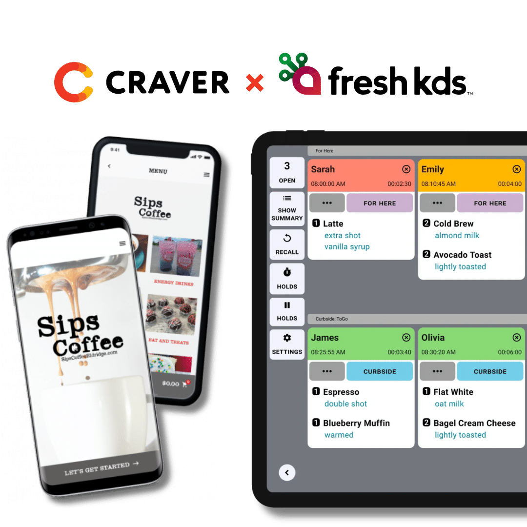 Craver app and Fresh KDS kitchen display system 