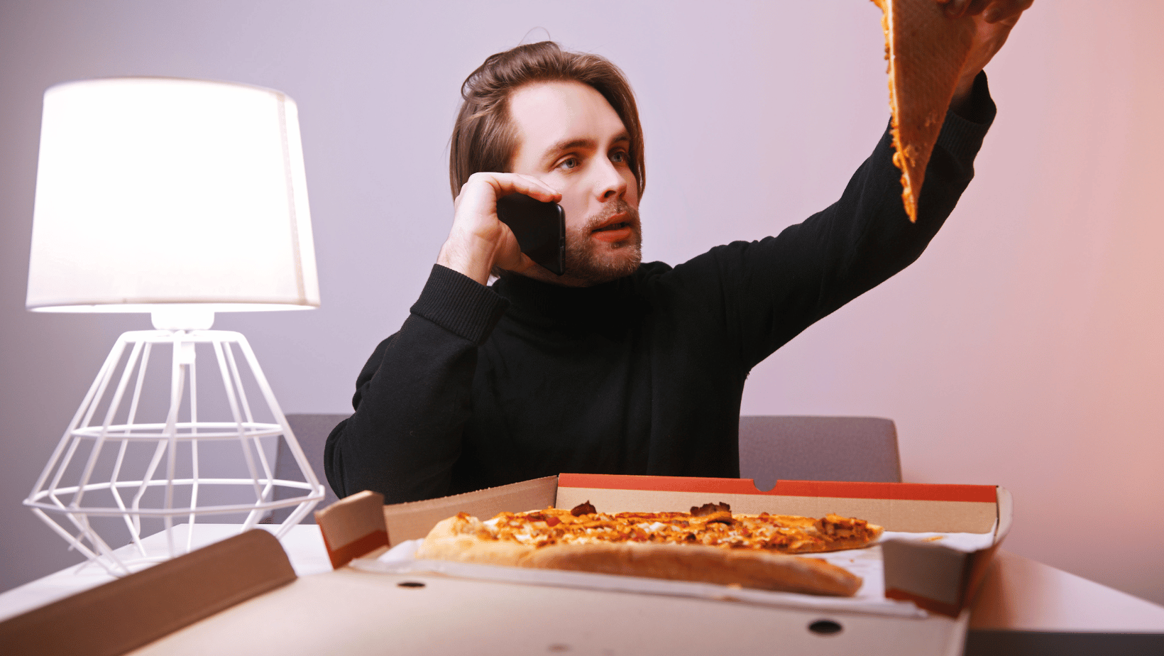 Man calling pizzeria and complaining about pizza delivery.