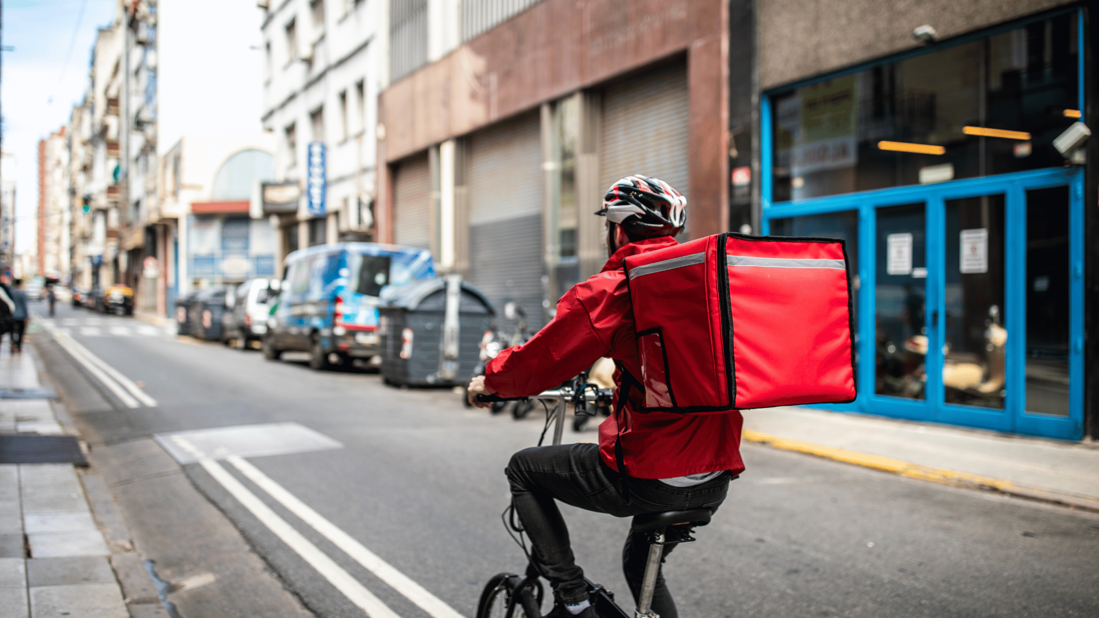 Food order delivery cyclist.