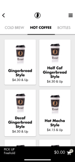 The menu page