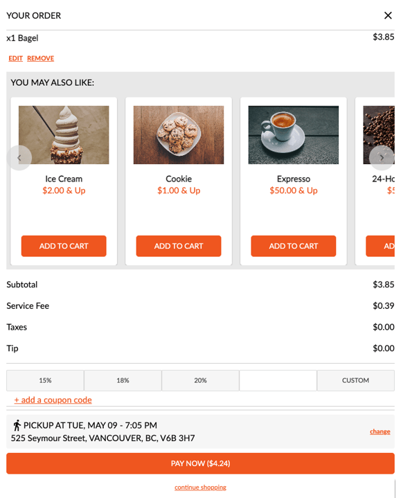 Screen grab of upsell in checkout page