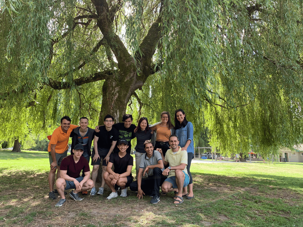 The Craver team in front of a willow tree