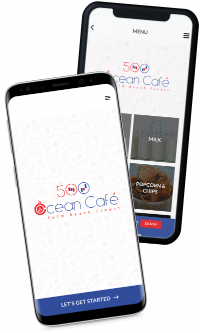 500 Ocean App shown on two phones