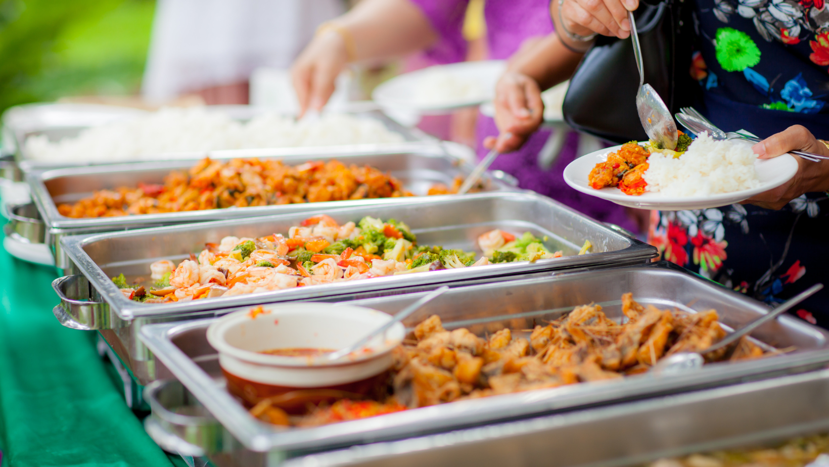 Restaurant catering setup. 