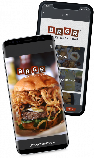 brgr kitchen + bar ordering and reward app