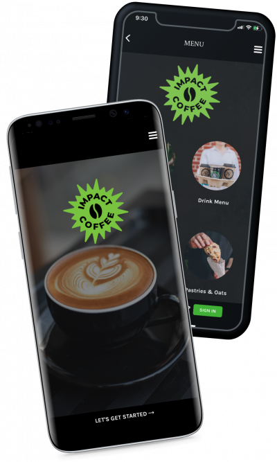 impact coffee ordering and reward app