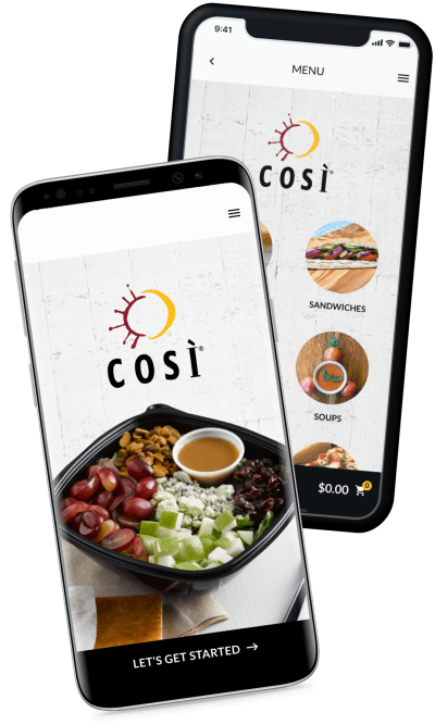 Cosi restaurant online ordering mobile app