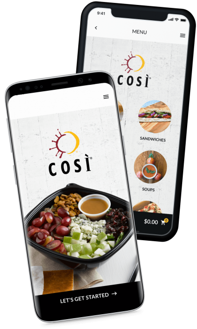 Cosi restaurant online ordering mobile app