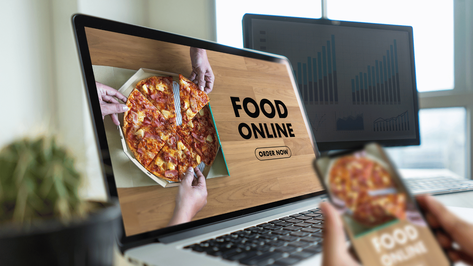 Online ordering web platform and mobile app for pizza restaurant.