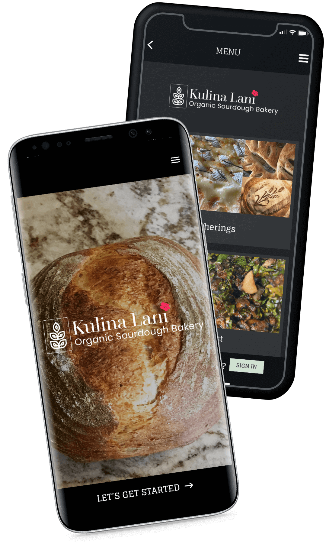 Two phones showing the Kulina Lani app
