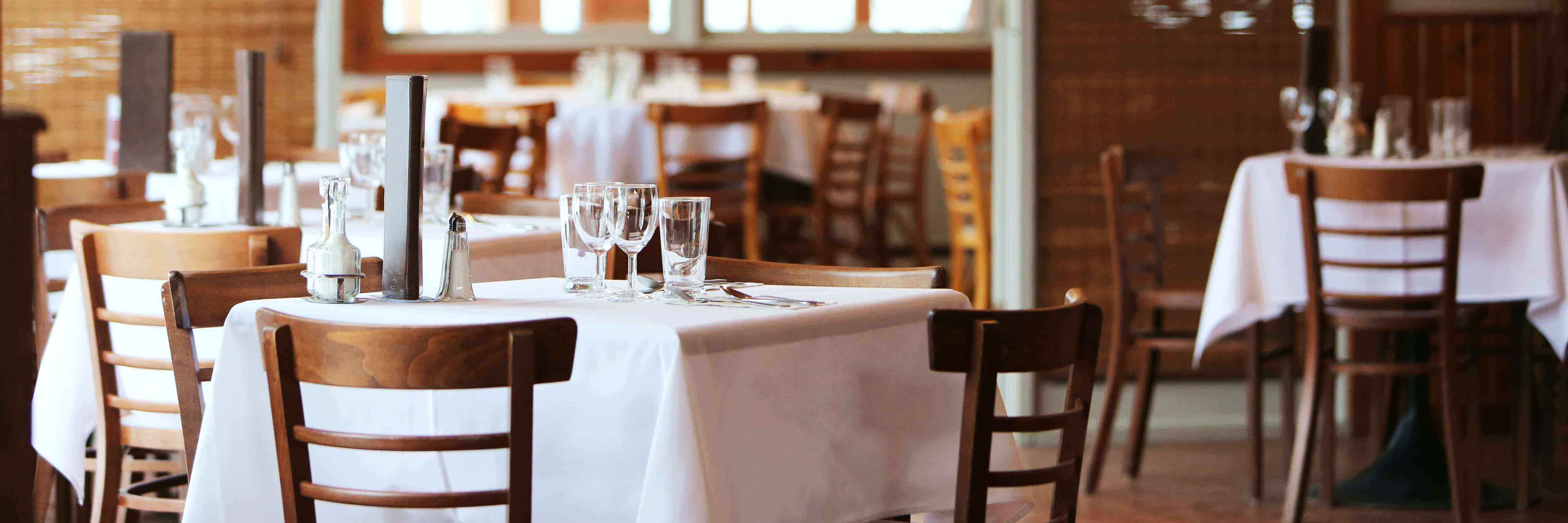 Tables at a restaurant pre-covid